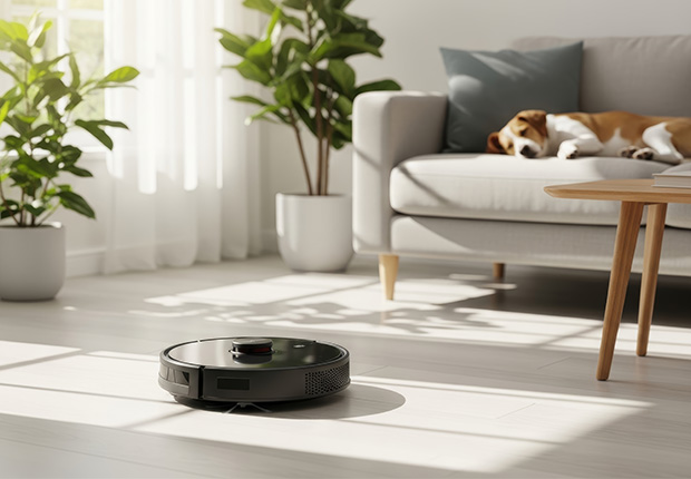 Smart home appliance running during the day